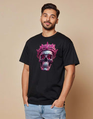 Pink Skull Print T Shirt