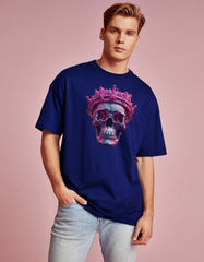 Pink Skull Print T Shirt