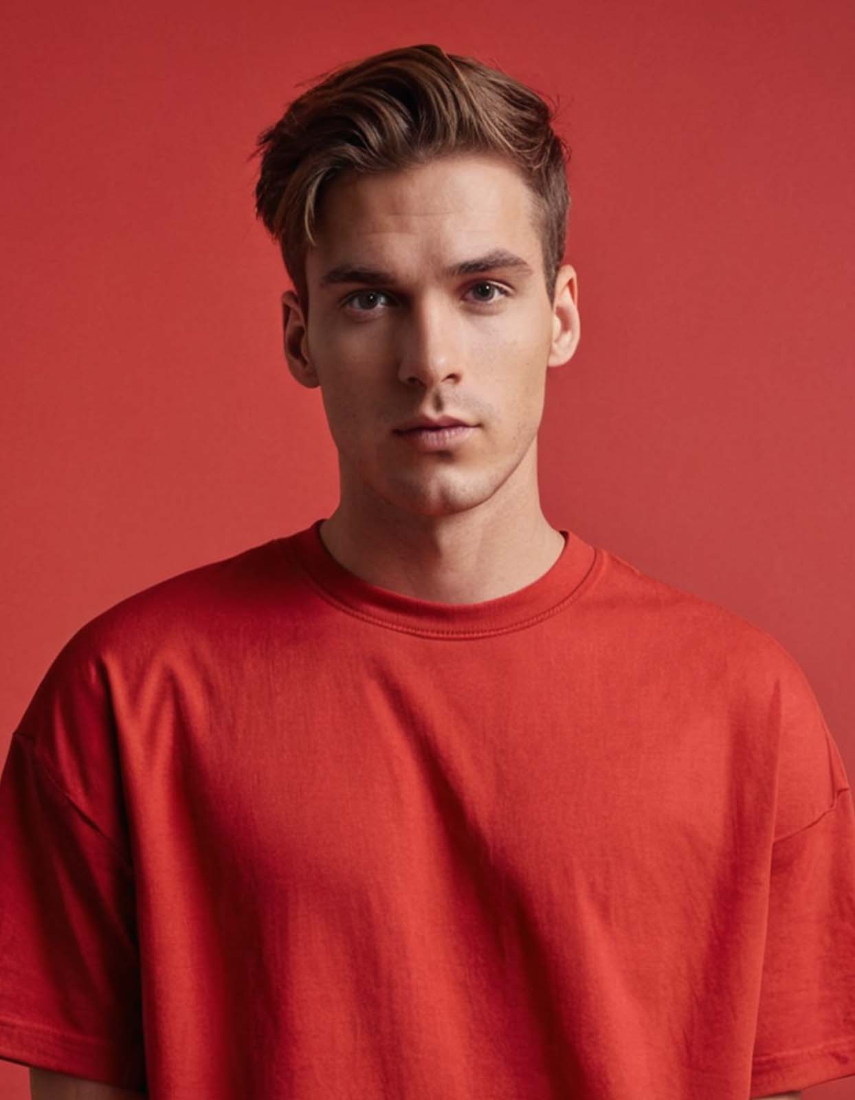 Plain Red Oversized T shirt