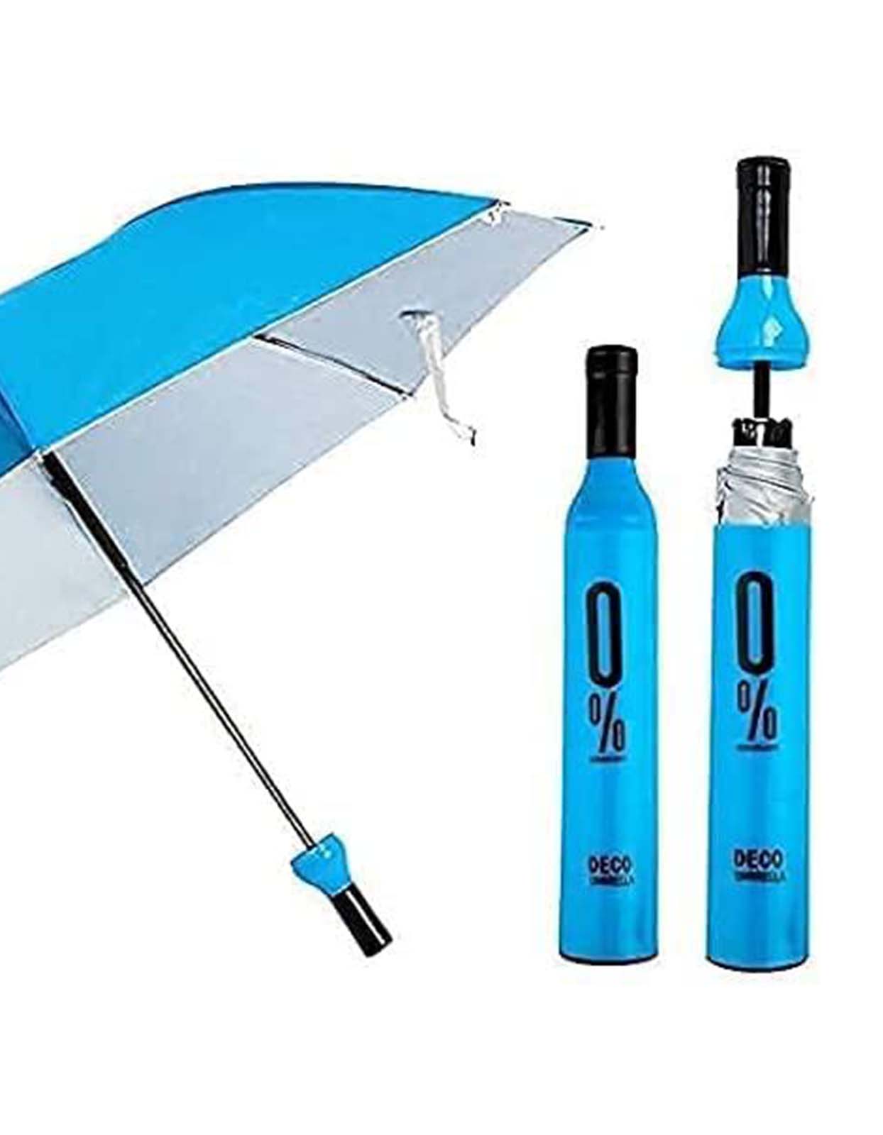 0% Wine Bottle Mini Compact Umbrella