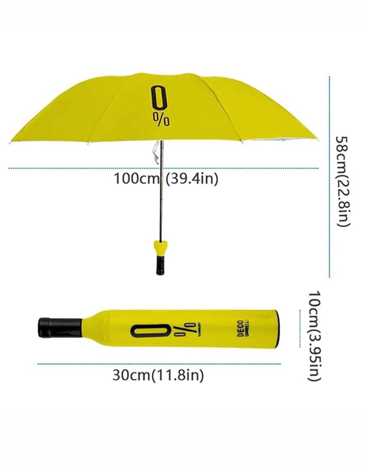 0% Wine Bottle Mini Compact Umbrella