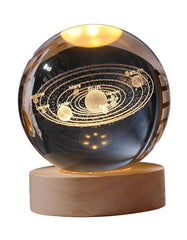 Galaxy 3D Crystal Ball Night Lamp, Solar System Crystal Ball Night Light