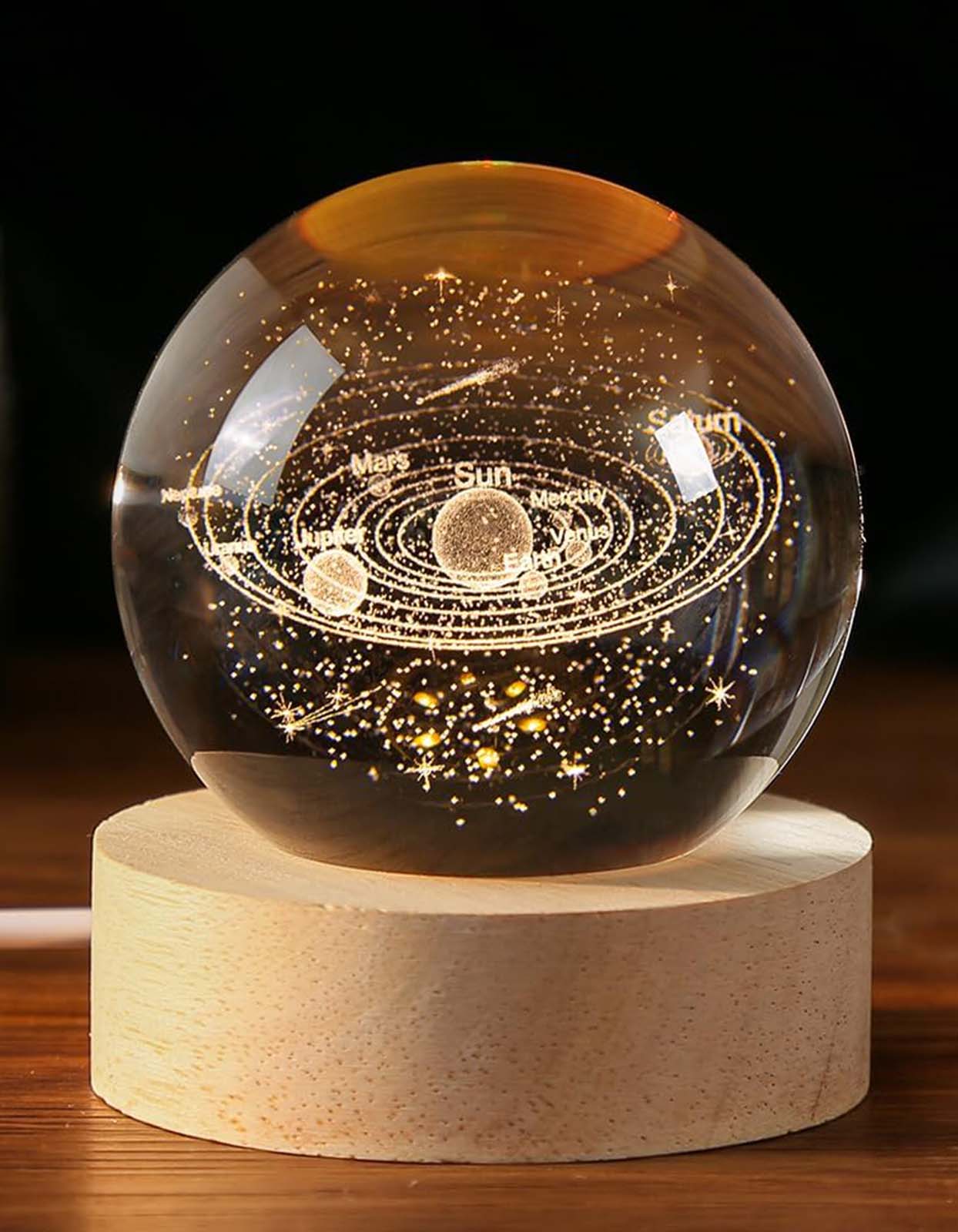 Galaxy 3D Crystal Ball Night Lamp, Solar System Crystal Ball Night Light