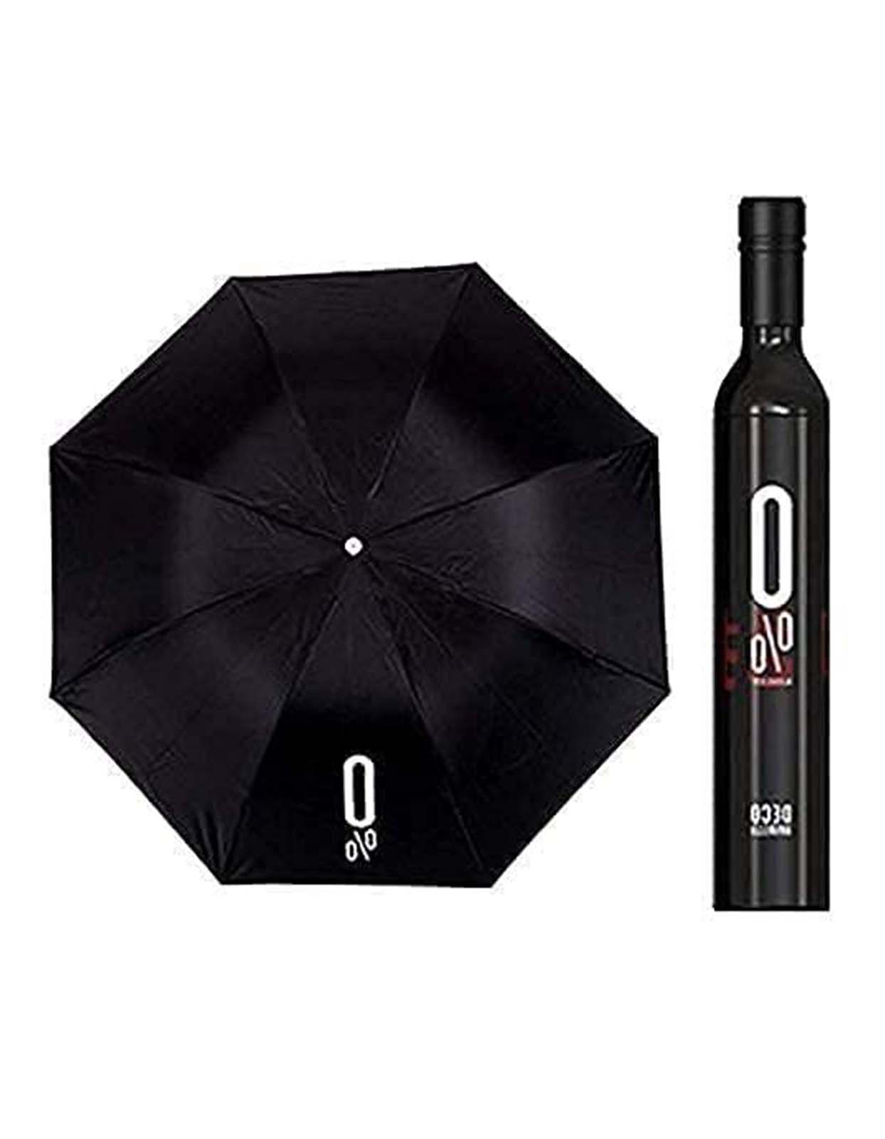 0% Wine Bottle Mini Compact Umbrella