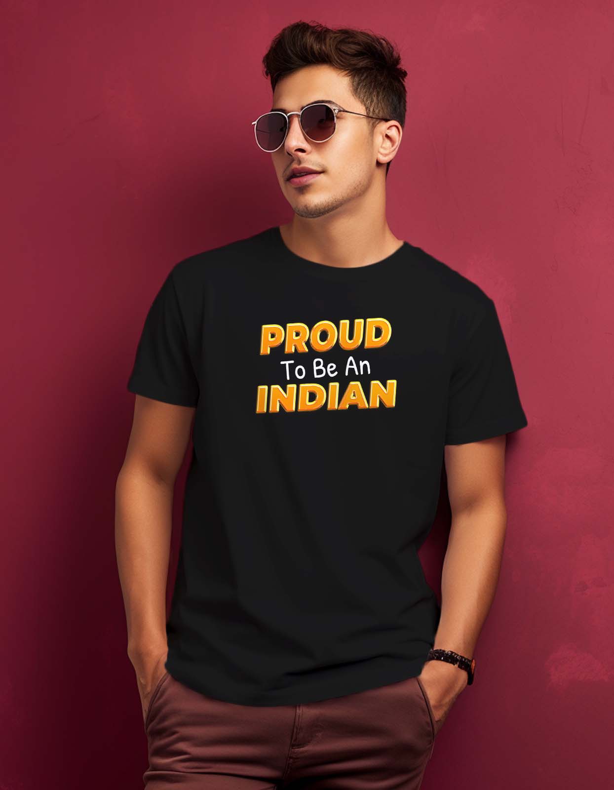 "Proud To Be An Indian" Printed T Shirt