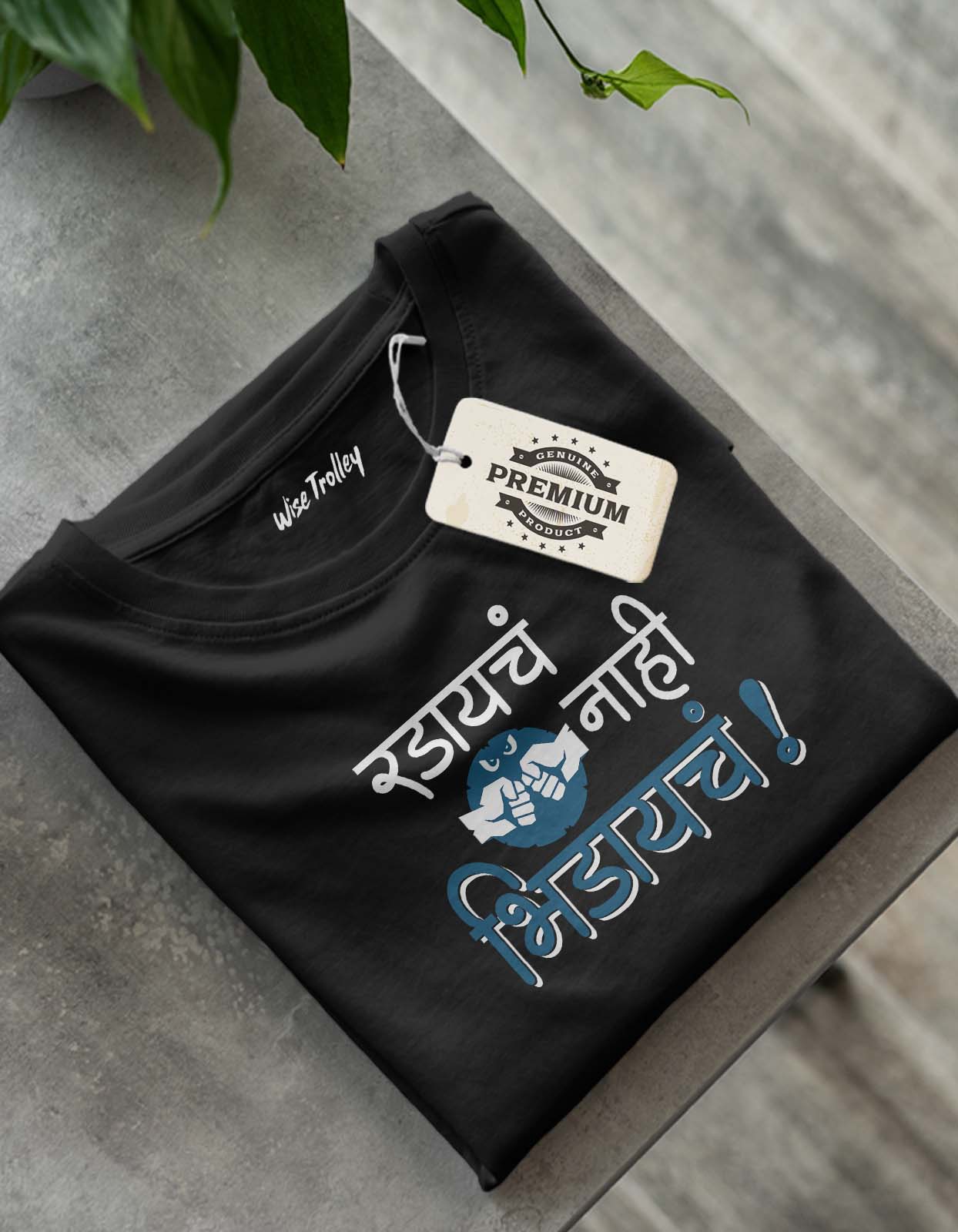 "Radaycha Nahi Bhidaycha" Marathi Graffiti T shirt