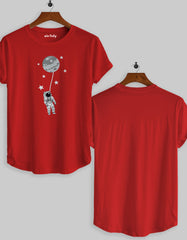 "Astronaut Tied with Moon" Printed T-shirt