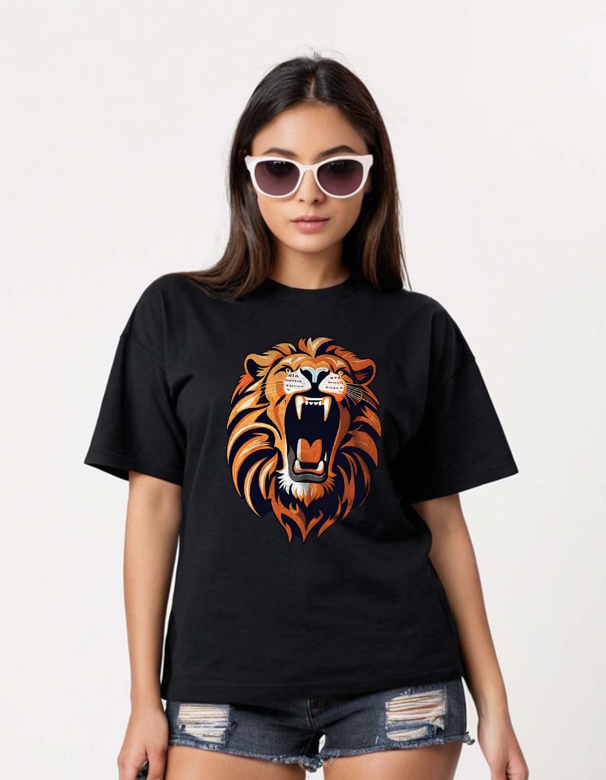 Roaring Lion Printed Oversized T-shirt