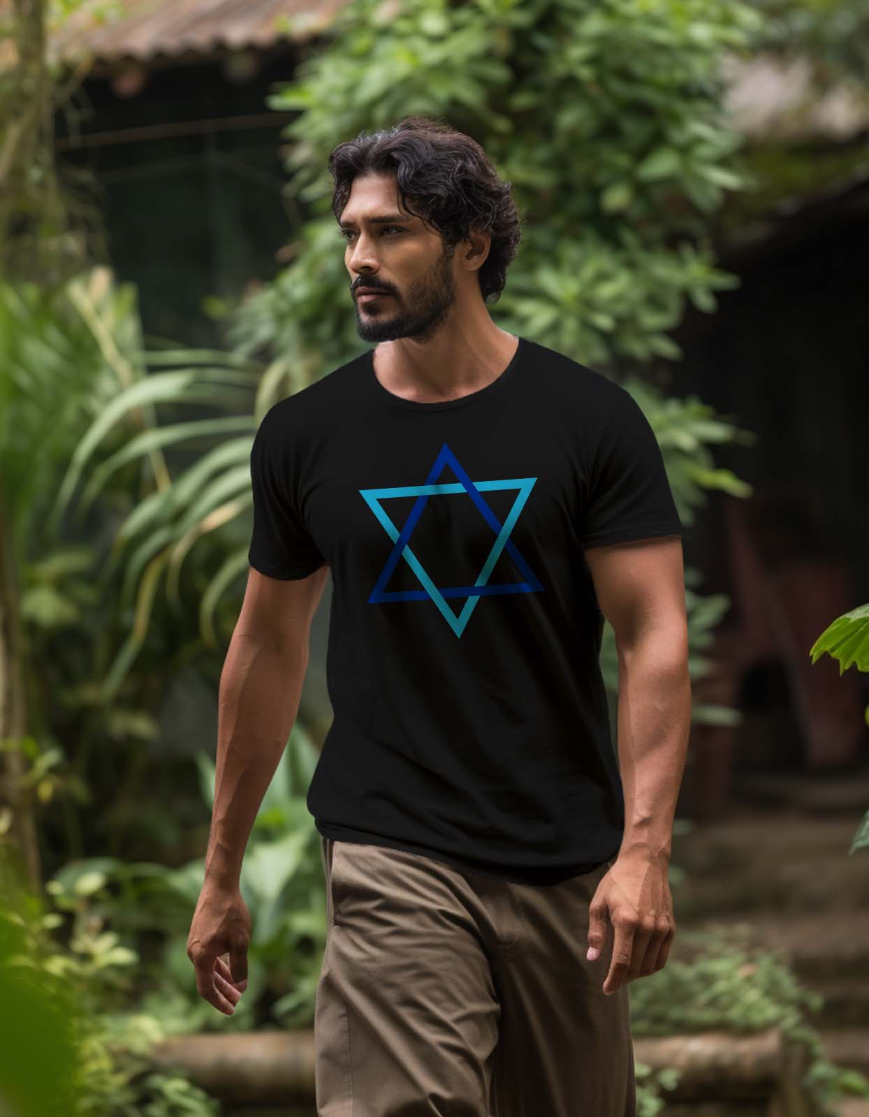 "Star Of David" Printed T Shirt