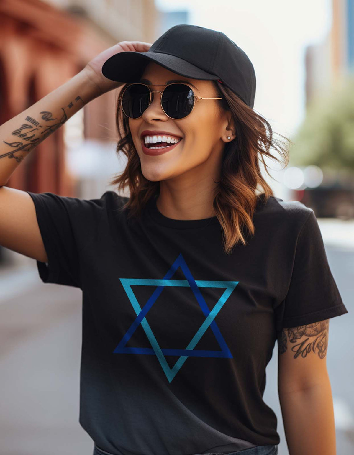 "Star Of David" Printed T Shirt