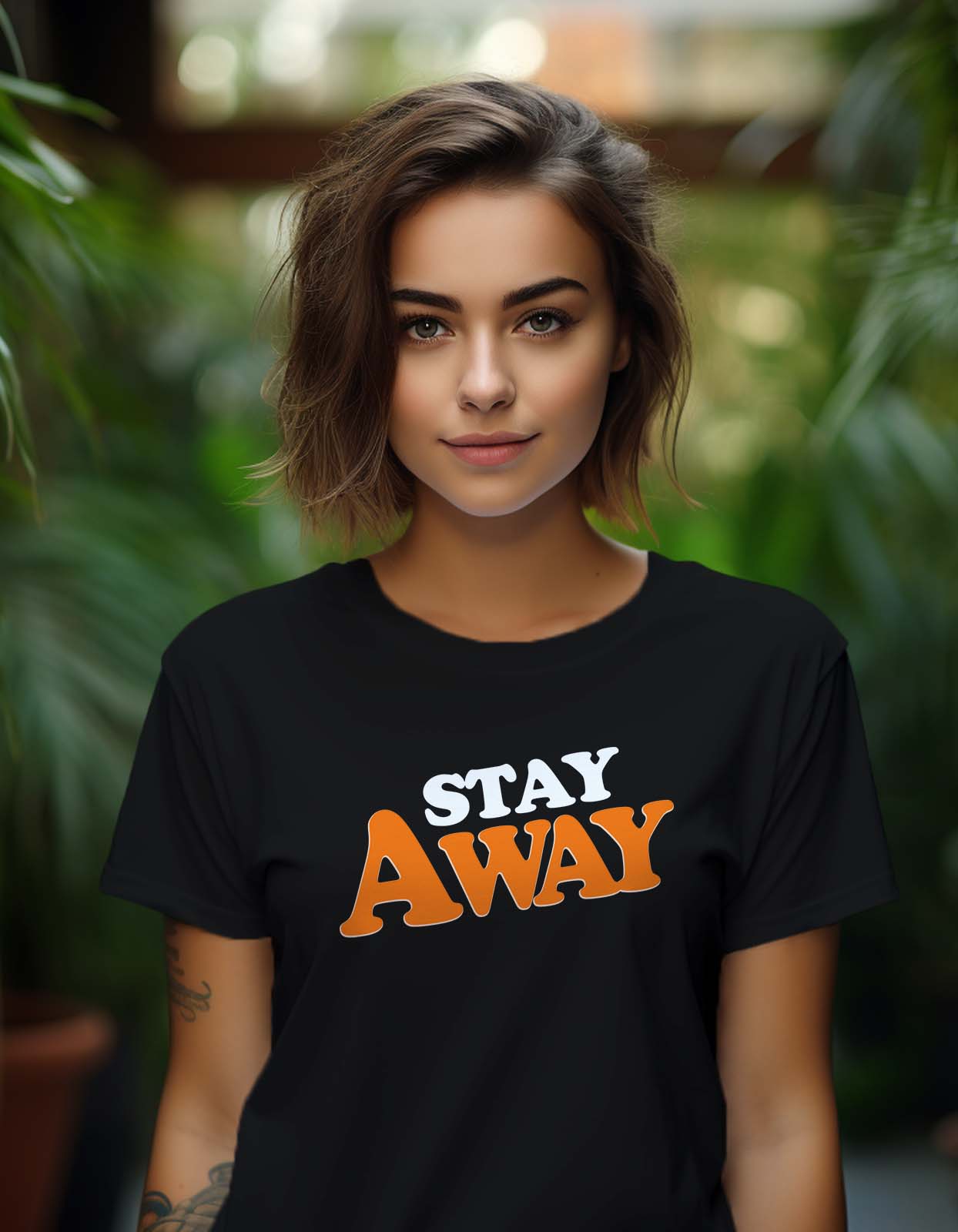 Stay Away Printed T Shirt