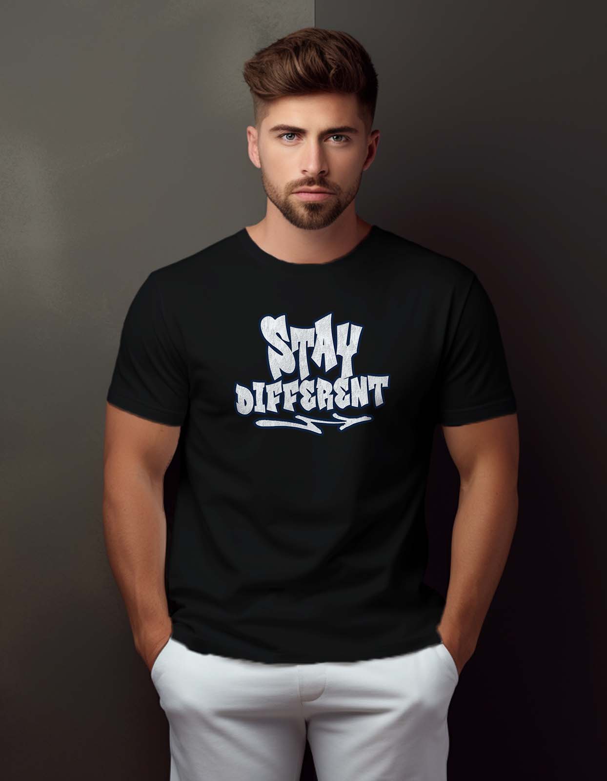 "Stay Different" Graphic Print T shirt