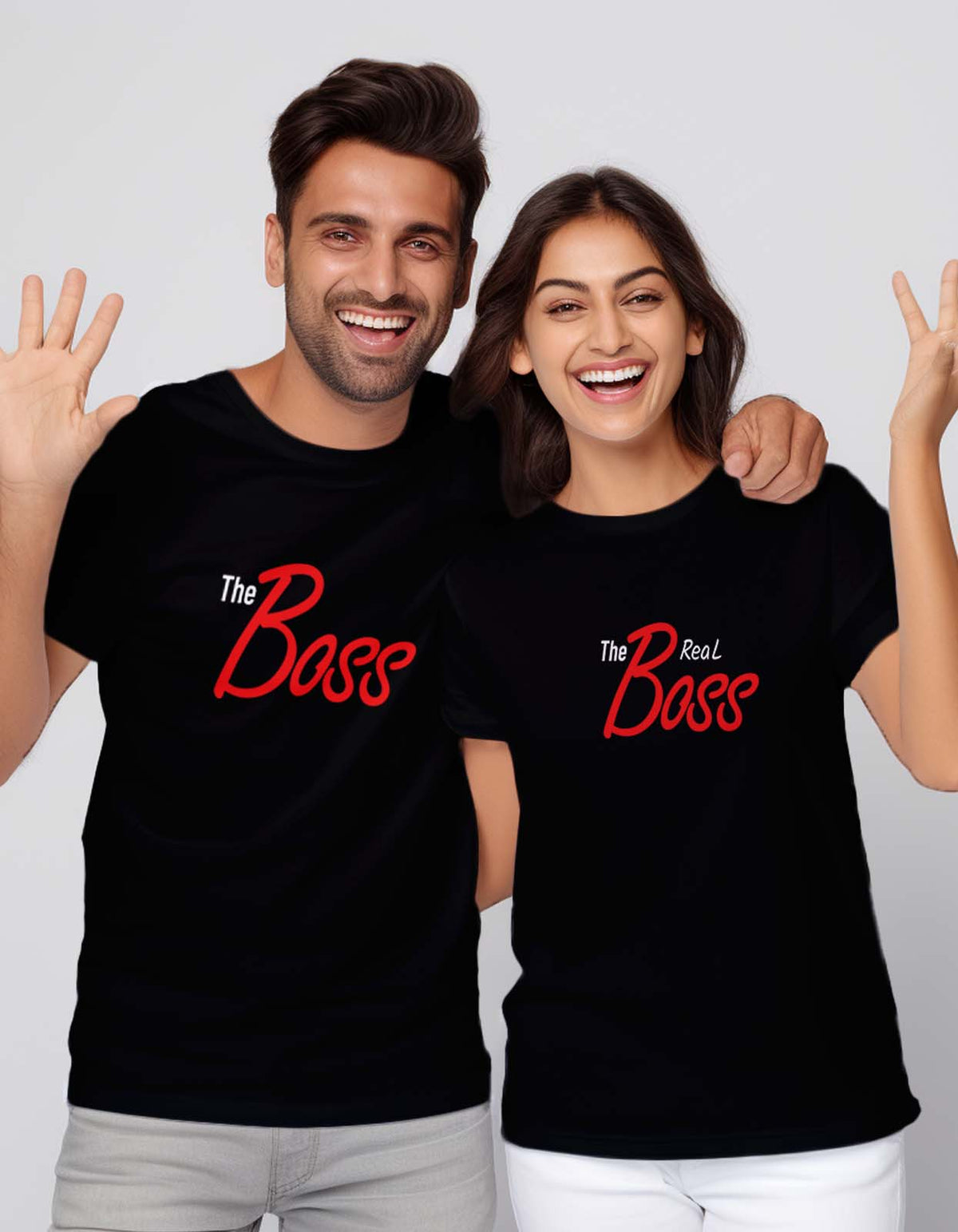 "The Boss-The Real Boss" Couple T Shirt