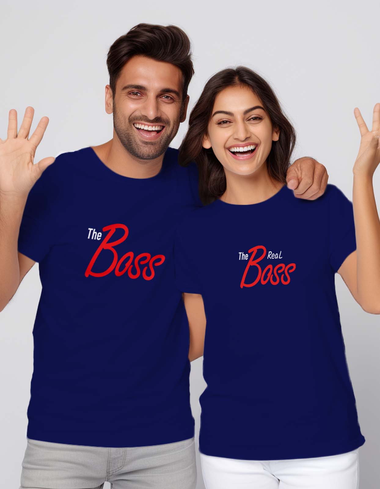 "The Boss-The Real Boss" Couple T Shirt