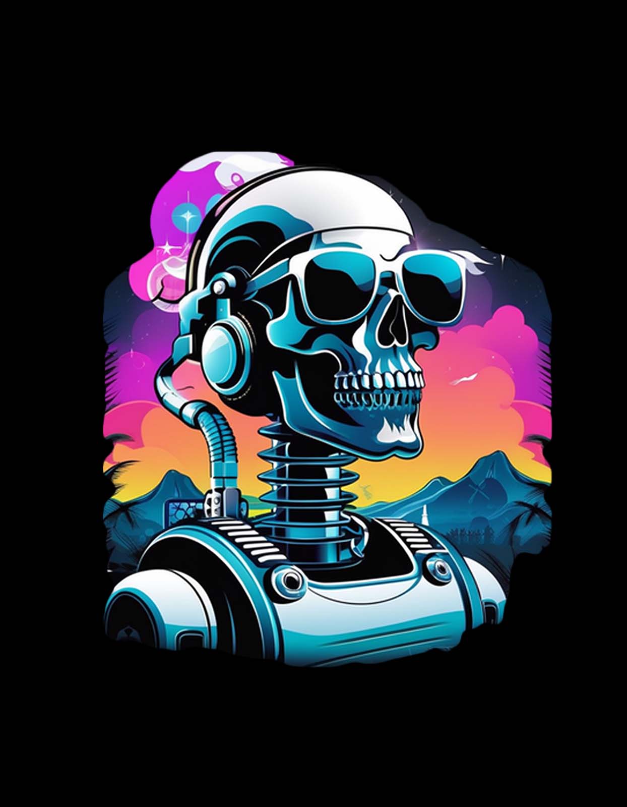 Trendy Skull Poster T Shirt