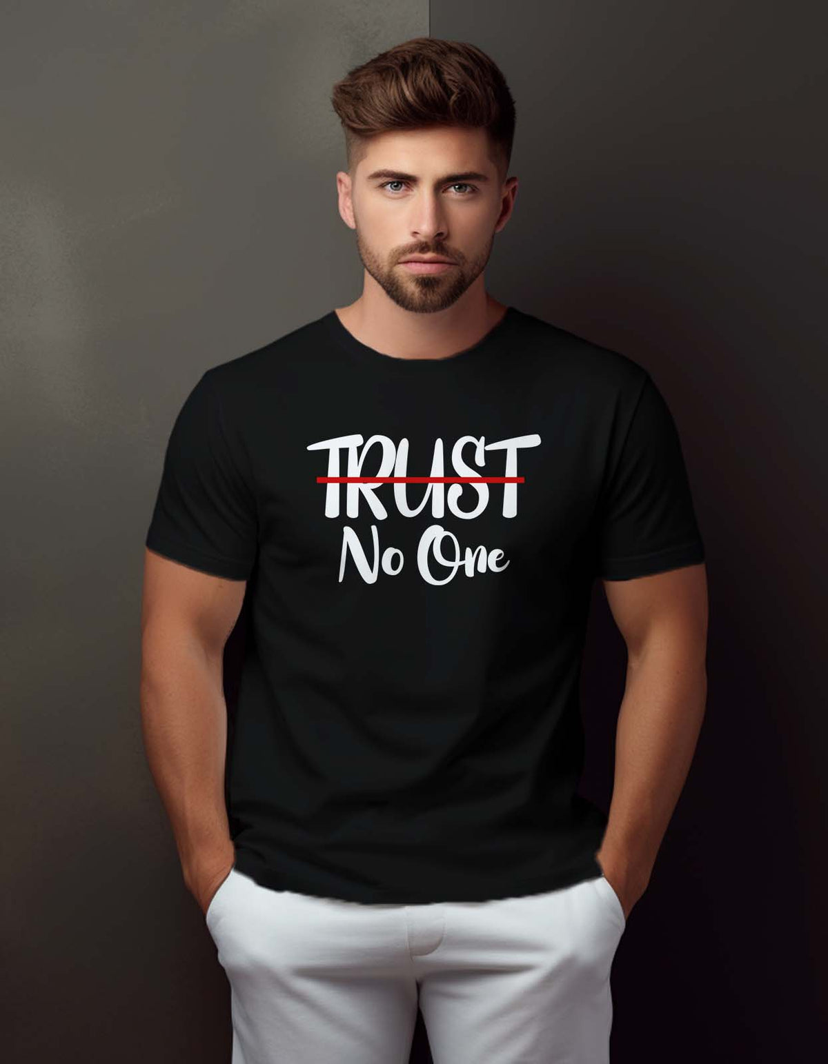 "Trust No One" Graphic Printed T-shirt