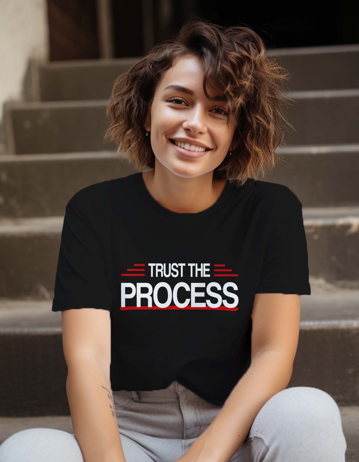 "Trust The Process" Print T-Shirt