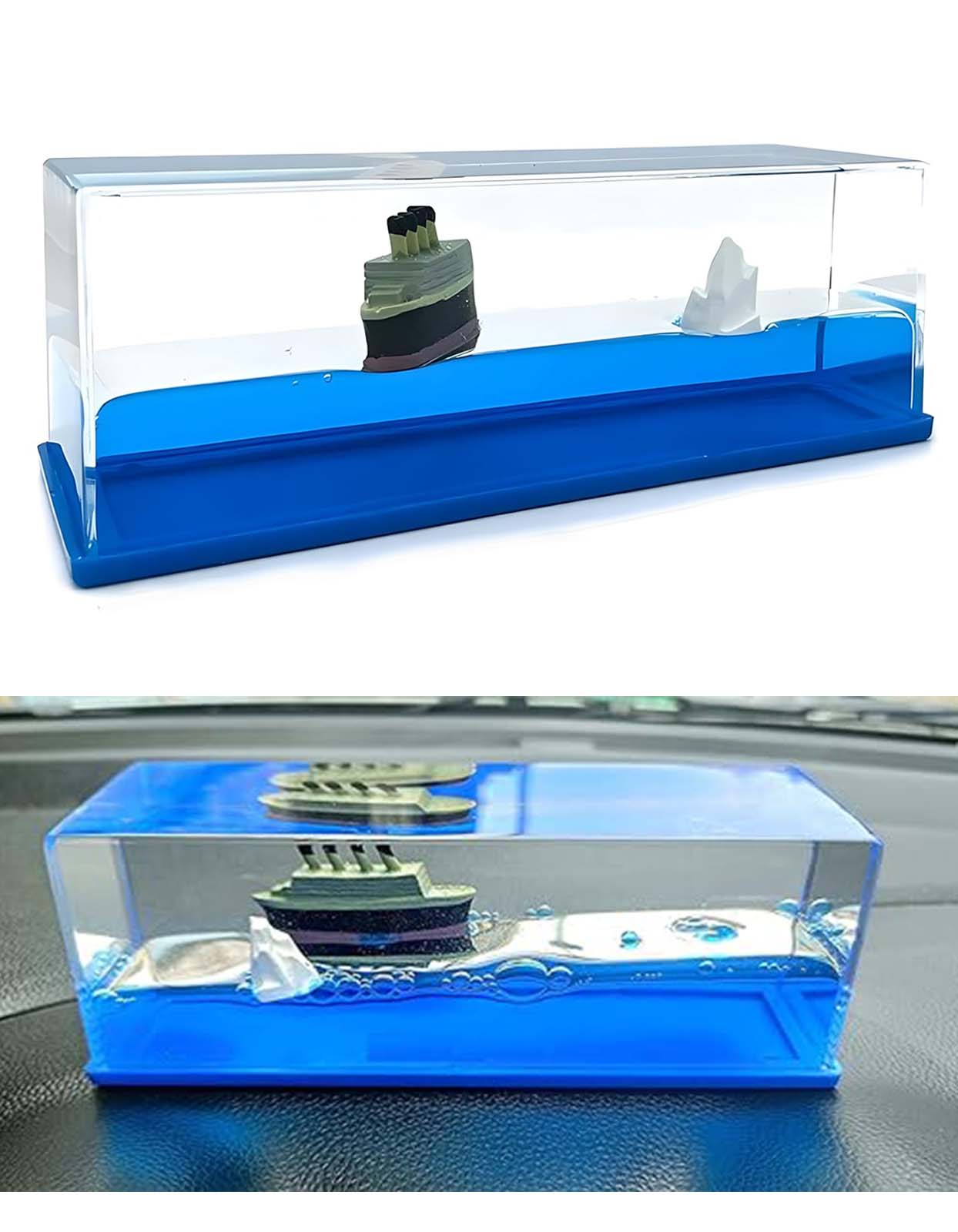 Liquid Wave Cruise Ship For Car Dashboard Decoration