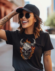 White Skull Printed T-Shirt