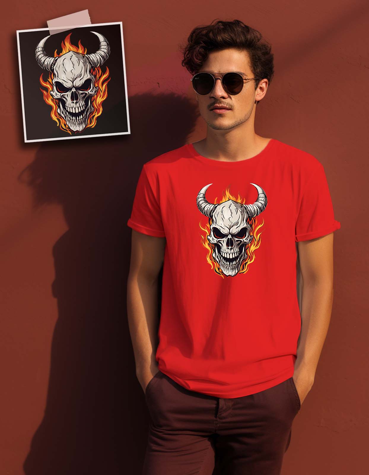 White Skull Printed T-Shirt