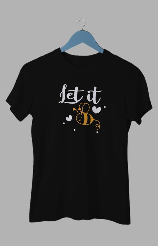 Let It Bee T shirt for Women Black Black