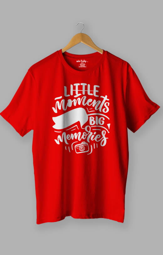 Little Moments Big Memories Photography Lovers T shirt Red