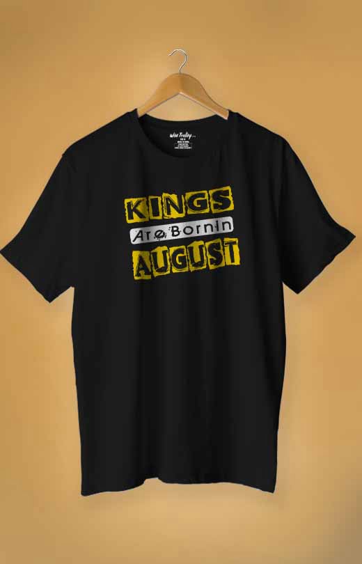 Born in August T shirt Black