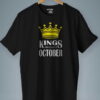 Kings are Born in October T shirt Black