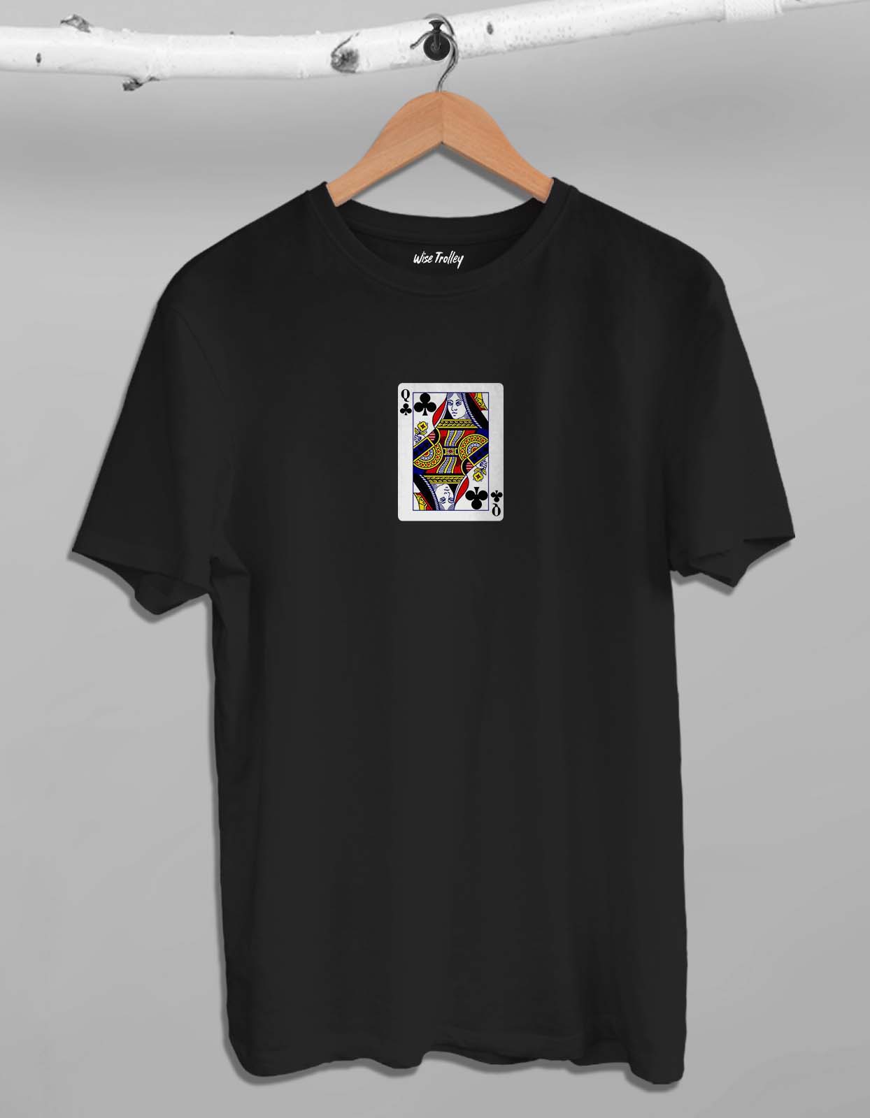 Queen of Clubs Playing Card T-Shirt
