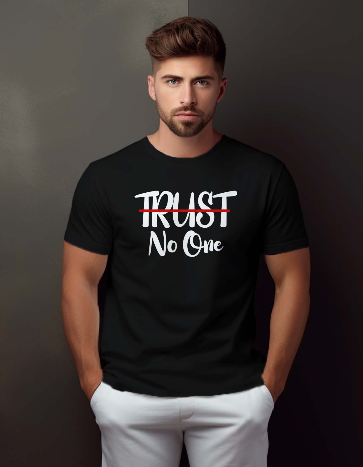Mister Tee Maglietta Trust No One – Unisex, Cotone, Vestibilità Comoda, Stile Urbano