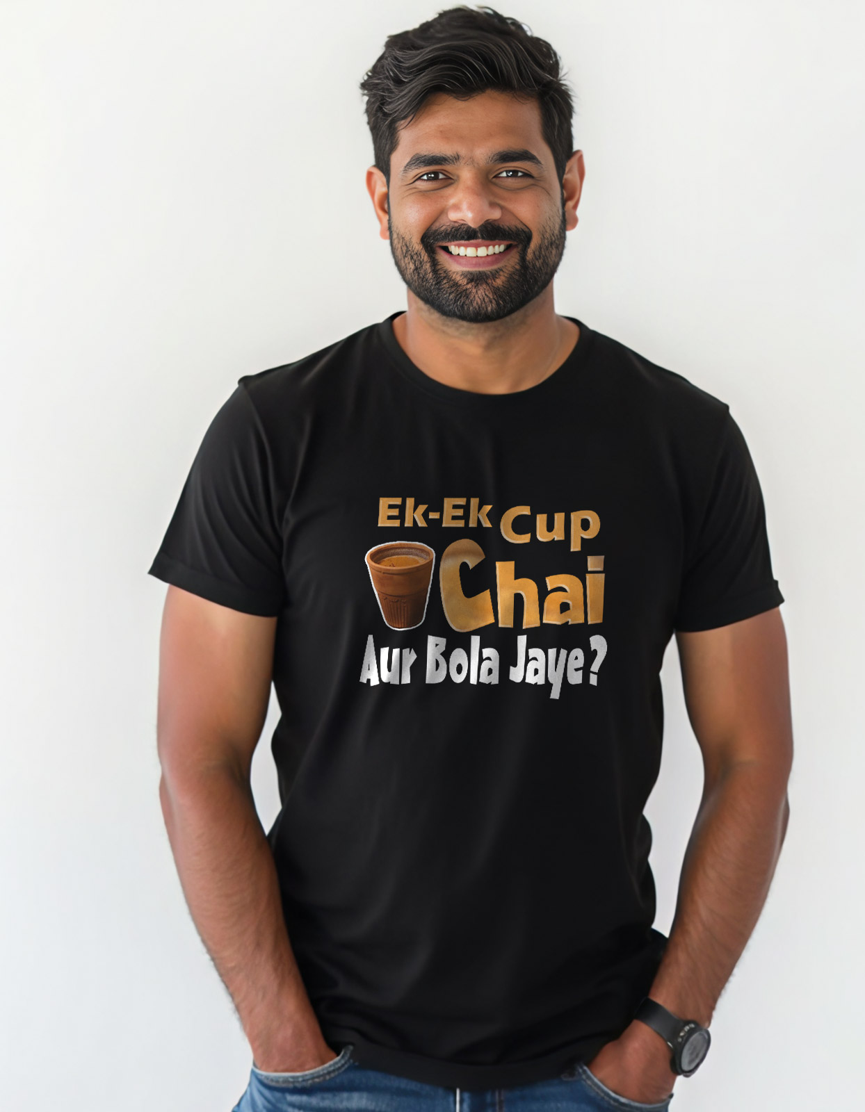 "Ek ek cup chai aur bola jaye" Hindi T-shirt