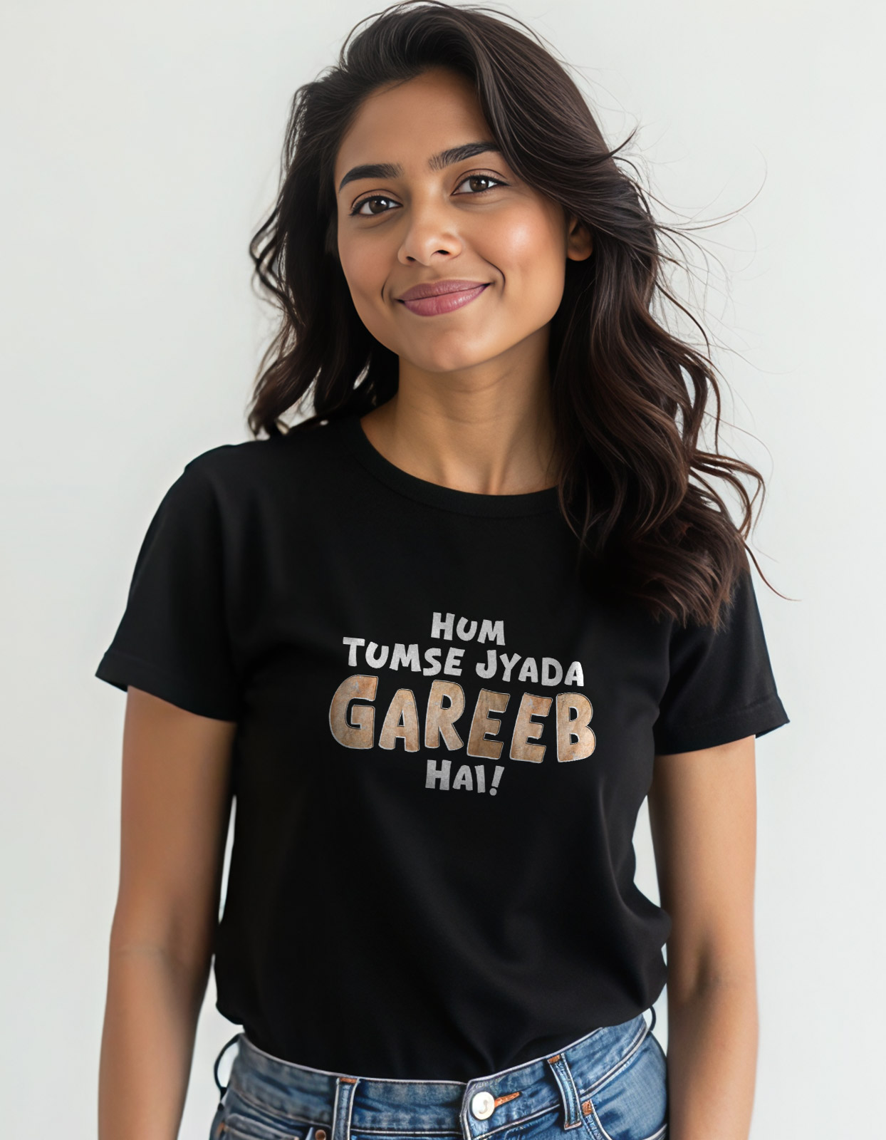 "Hum tumse jyada gareeb hai' Hindi T-shirt