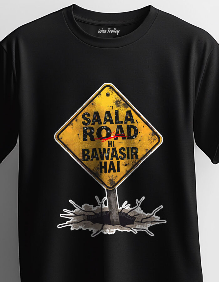 "Saala road hi bawasir hai" Hindi T-shirt - Image 5