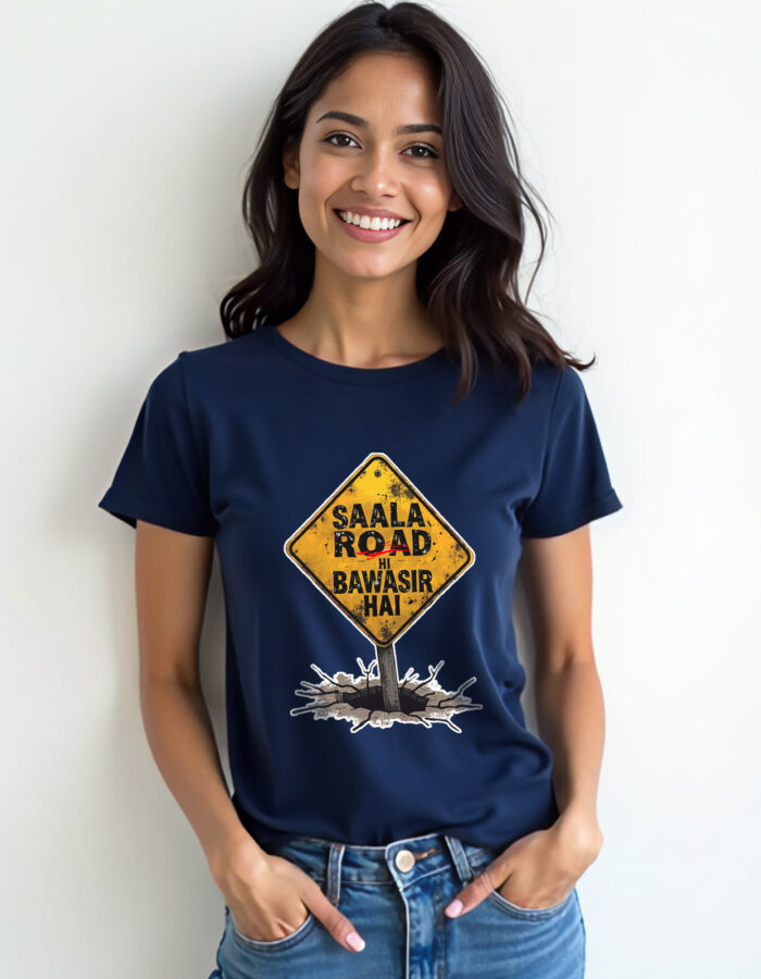 "Saala road hi bawasir hai" Hindi T-shirt - Image 7