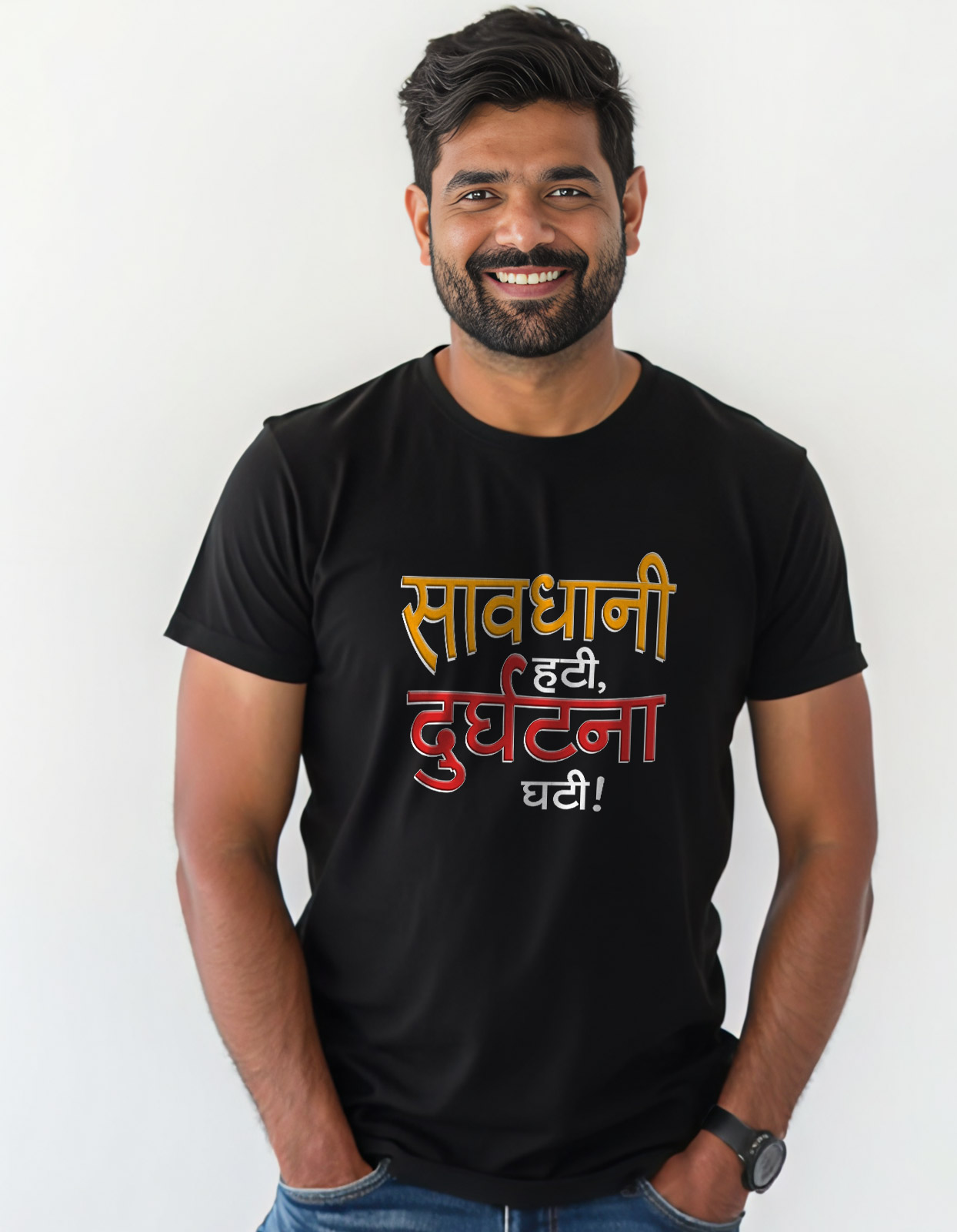 "savdhani hati durghatna ghati" Hindi T-shirt