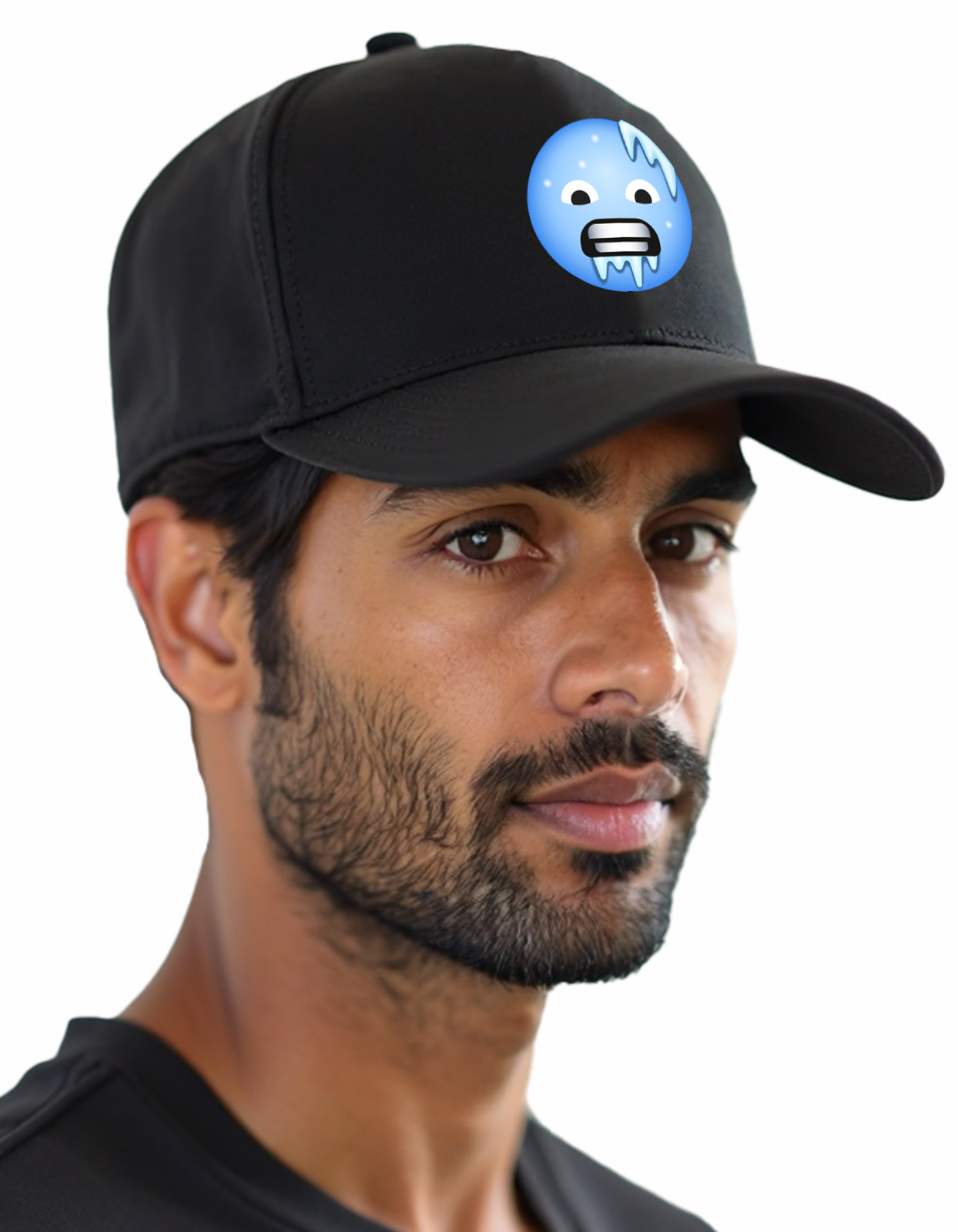 Cold face emoji printed Baseball cap