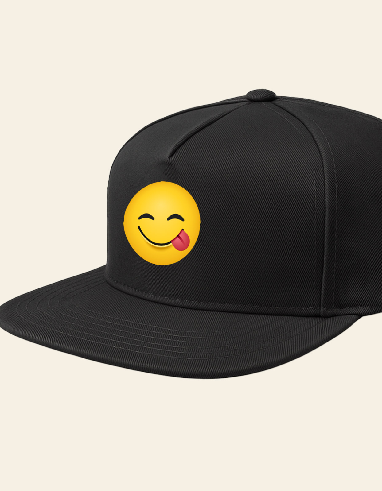 Face savoring food emoji printed Baseball cap