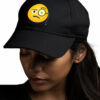 Face with monocle emoji printed Baseball cap