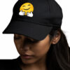 Hugging Face emoji printed Baseball cap