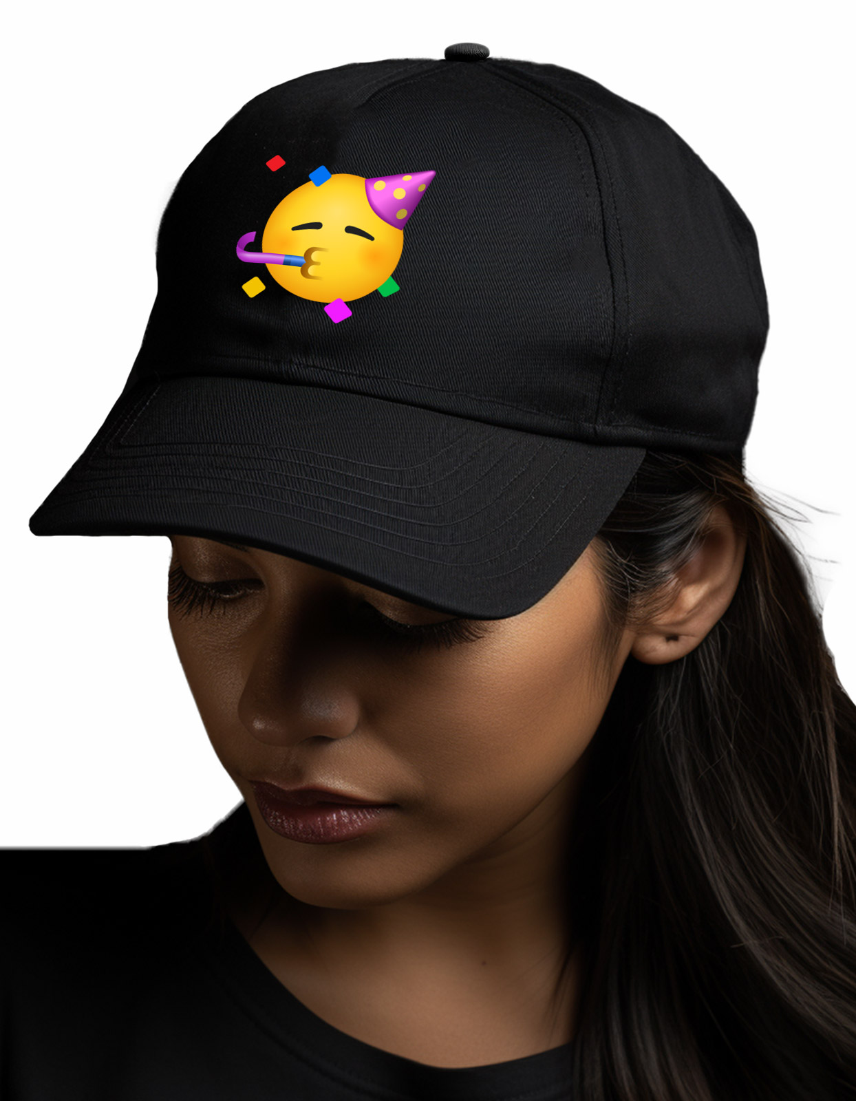 Partying face emoji printed Baseball cap