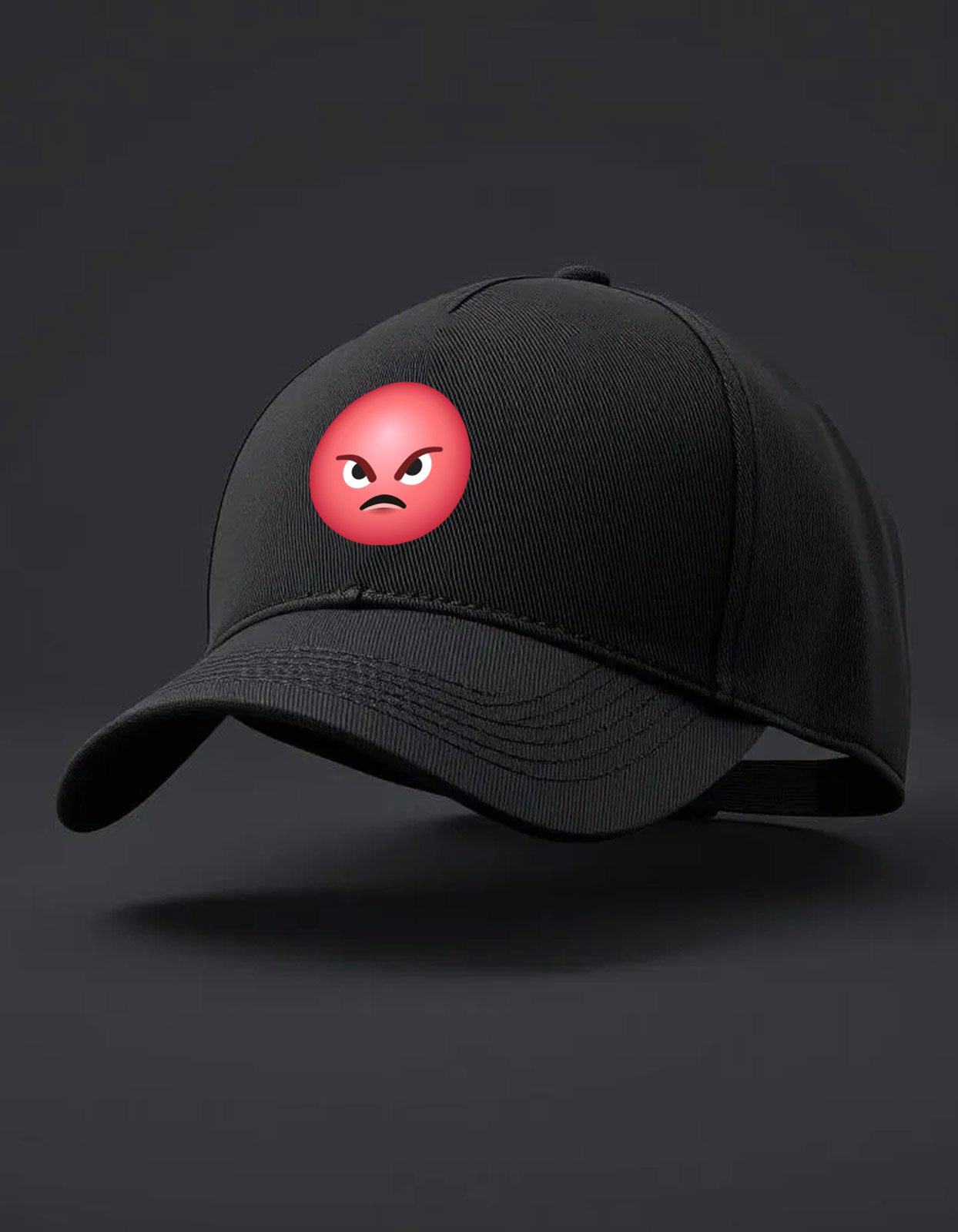 Pouting face emoji printed Baseball cap