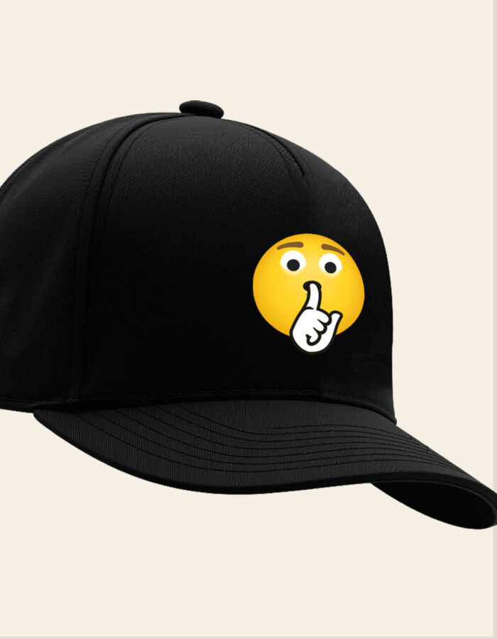 Shushing face emoji printed Baseball cap - Image 3
