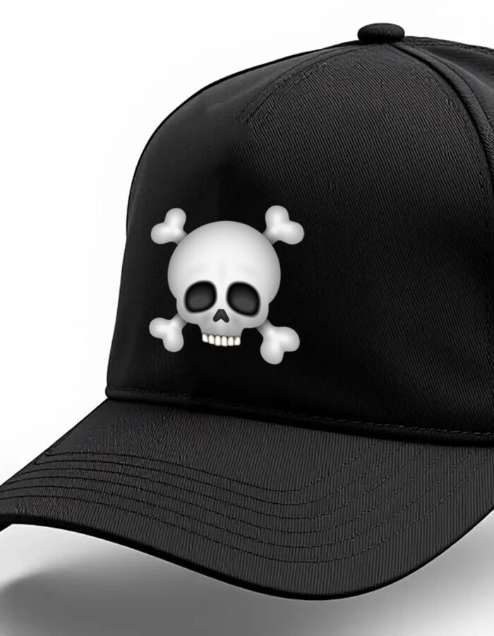 Skull and crossbones emoji printed Baseball cap - Image 9