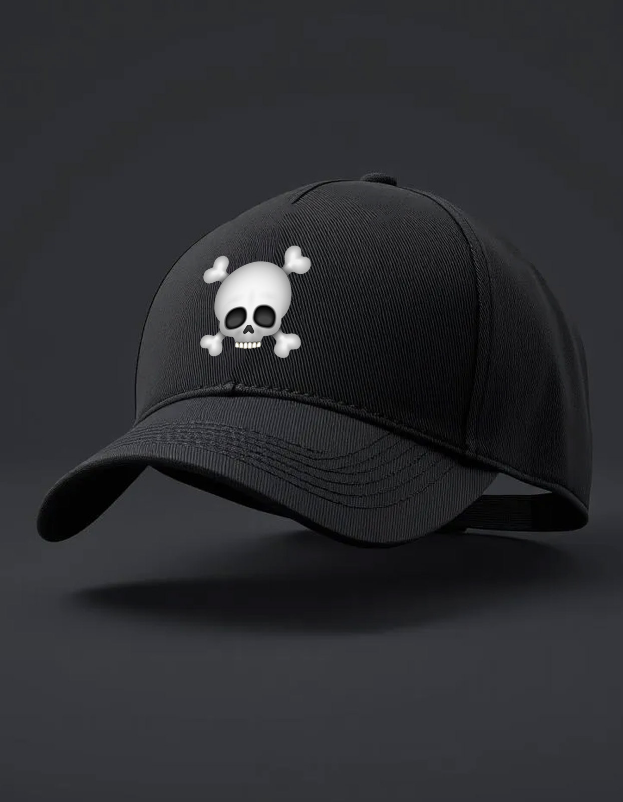 Skull and crossbones emoji printed Baseball cap