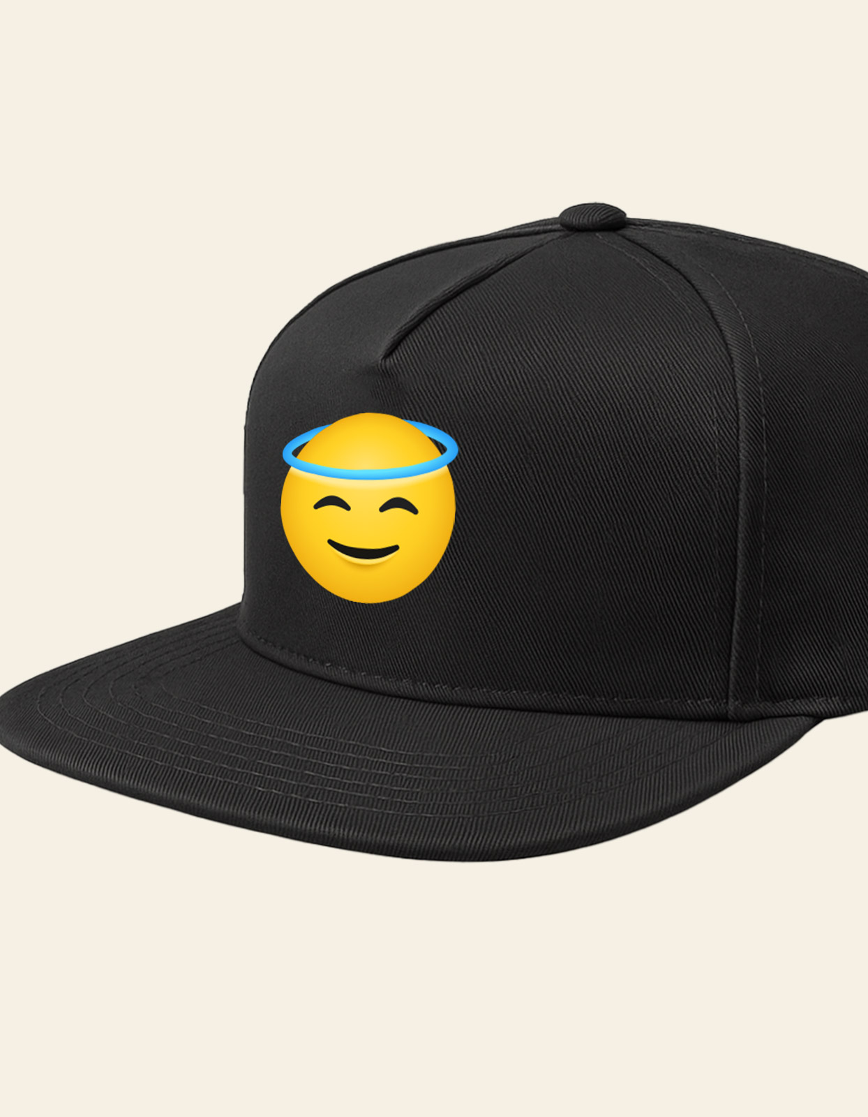 Smiling face with halo emoji printed Baseball cap