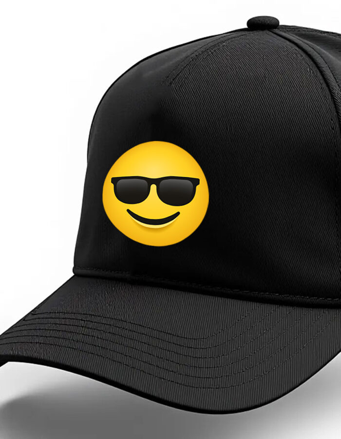 Smiling face with sunglasses emoji printed Baseball cap - Image 9