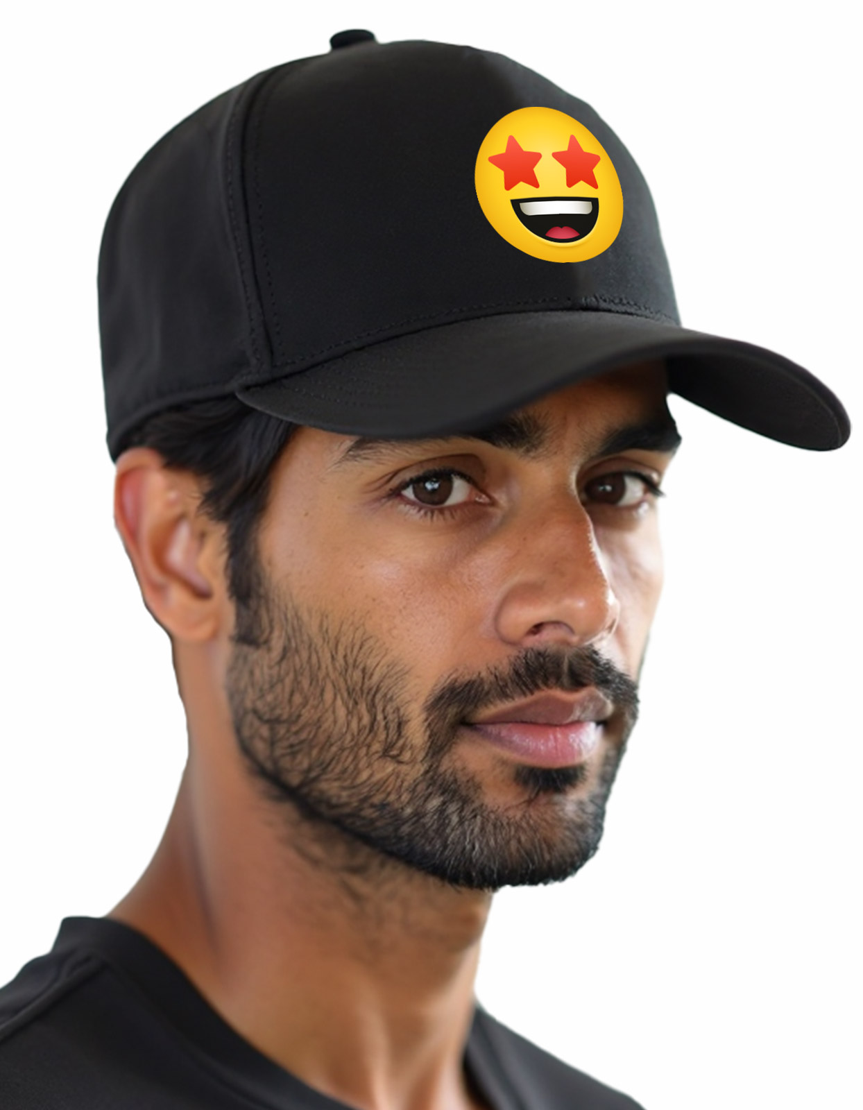 Star struck Emoji printed Baseball cap