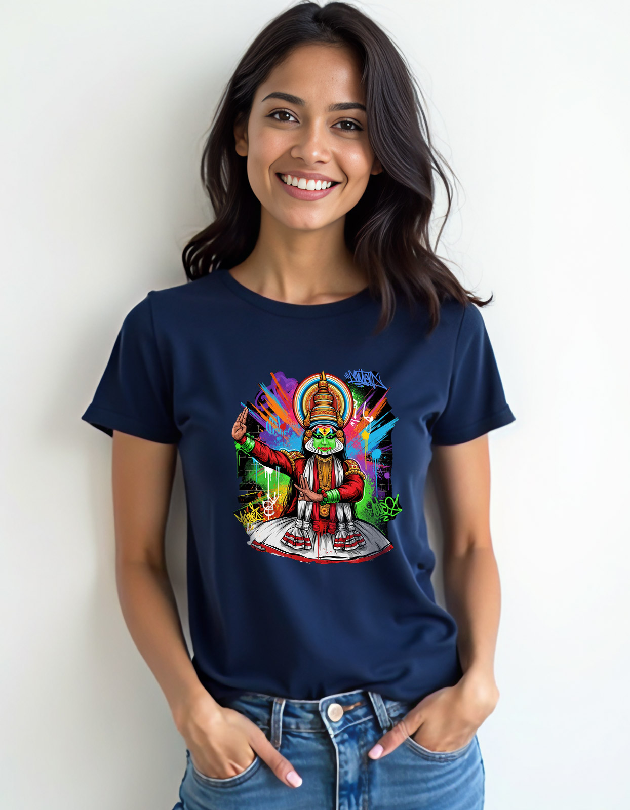 Kathakali Color Clash Printed T-shirt for Men and Women