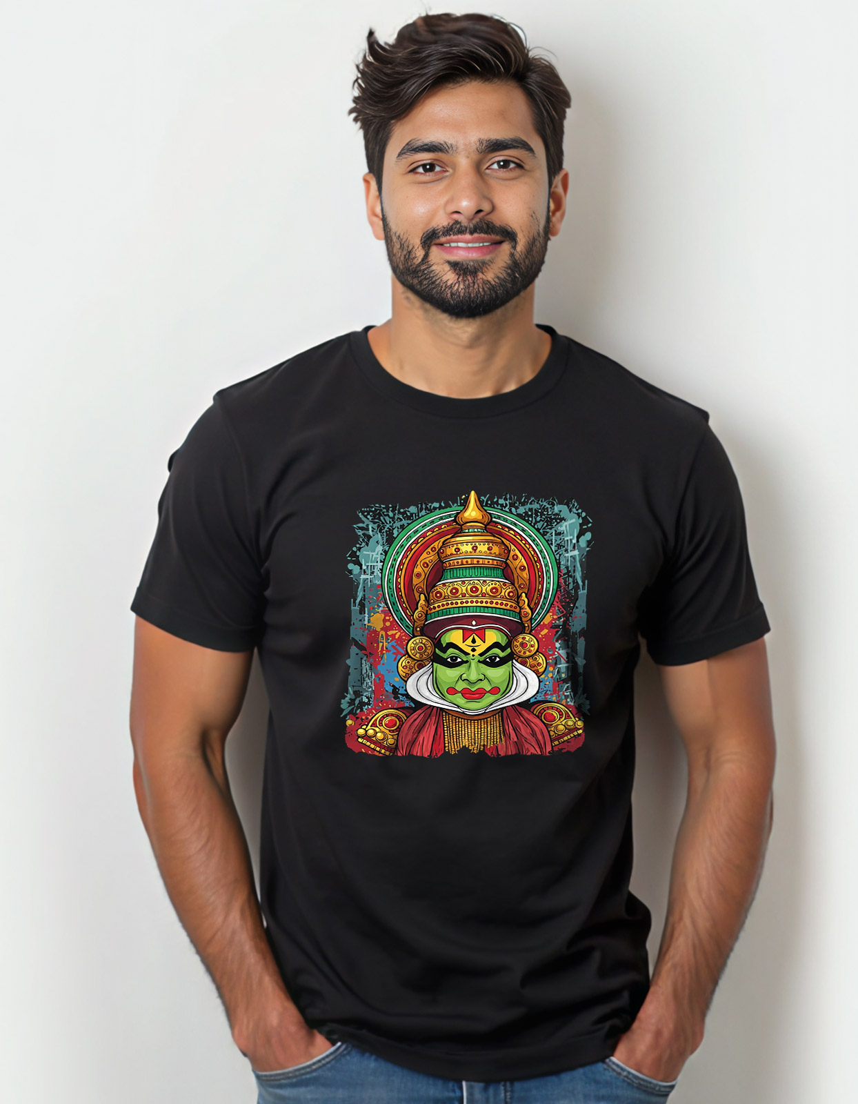 Kathakali Color Graffiti Printed T-shirt for Men and Women