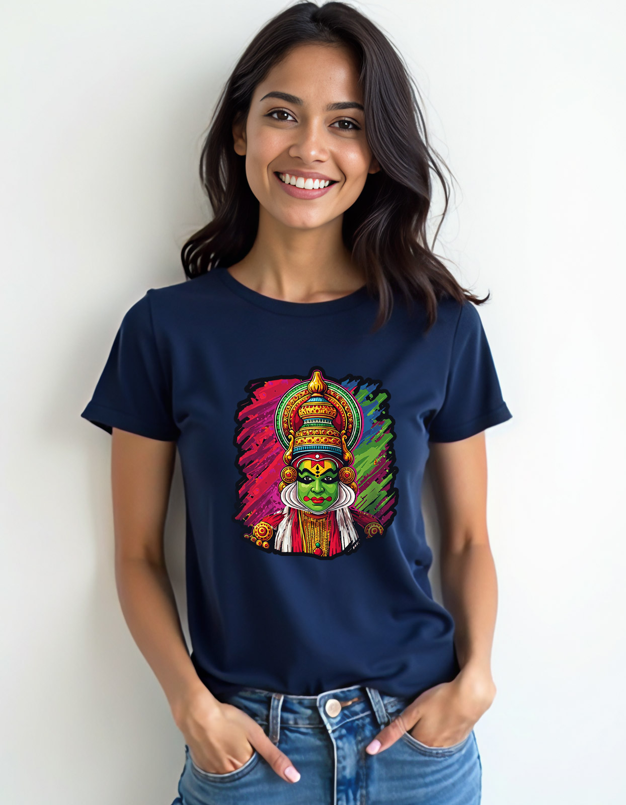 Kathakali Kerala Art Burst Printed T-shirt for Men and Women